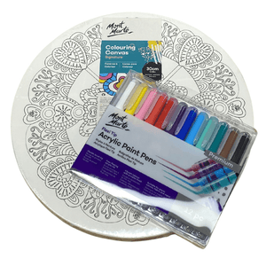 Round Mandala Canvas & Paint Pens Kit