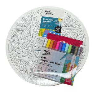 Round Mandala Canvas & Paint Pens Kit