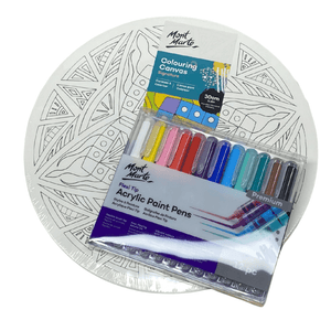 Round Mandala Canvas & Paint Pens Kit