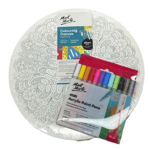 Round Mandala Canvas & Paint Pens Kit