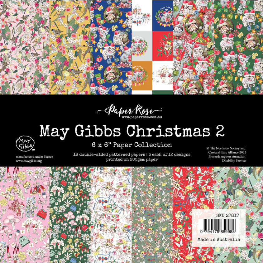May Gibbs Christmas 2 6x6 Paper Collection - Paper Rose Studio