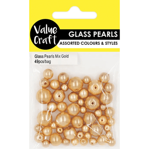 Glass Pearl Beads Mixed Sizes 49pcs/bag