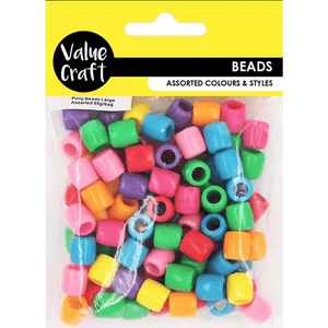 Value Craft Plastic Childrens Pony Beads Packs
