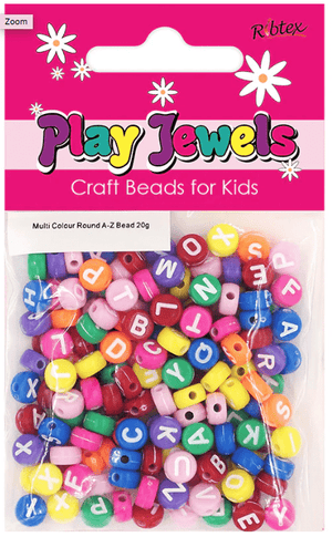 Round Alphabet Beads 7mm
