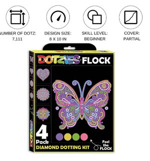 Diamond Dotz Neon Flock 4 Pack 25.4 x 20.32cm