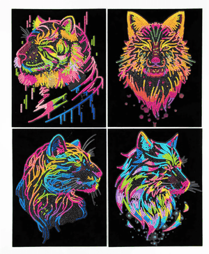 Diamond Dotz Neon Flock 4 Pack 25.4 x 20.32cm