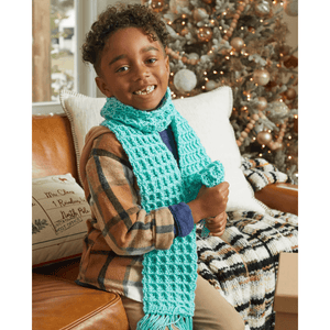 Family Waffle Scarves Free Pattern