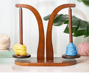 Double Curved Yarn Spinner/Holder with Stable Base