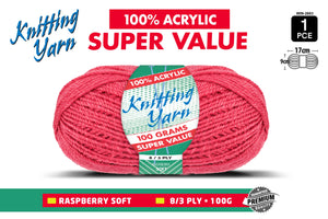 Yatsal Knitting Yarn 8 ply 100g Solid