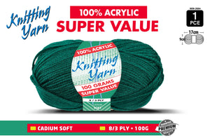 Yatsal Knitting Yarn 8 ply 100g Solid