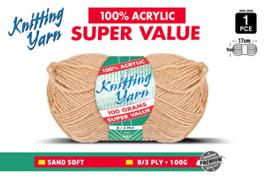 Yatsal Knitting Yarn 8 ply 100g Solid
