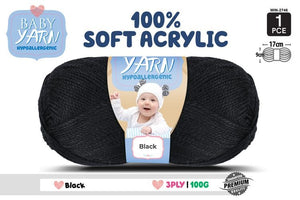 Baby Yarn (Hypoallergenic)100% Soft Acrylic 3ply 100g