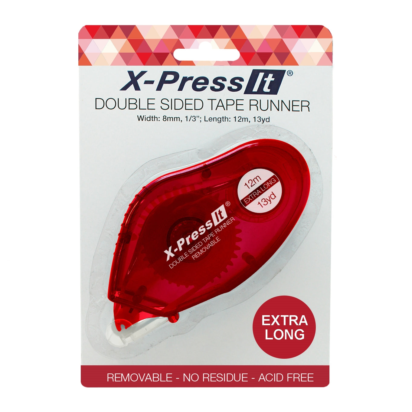 X-Press It Double Sided Tape Runner 8mm x 12m Removable - CRAFT2U