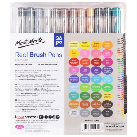 Real Brush Pens 36pc - CRAFT2U