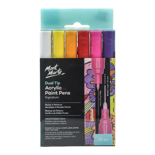 Acrylic Paint Pens Dual Tip 12 pce - CRAFT2U