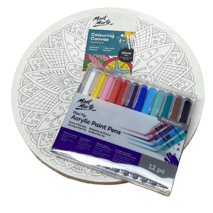 Round Mandala Canvas & Paint Pens Kit