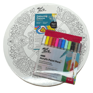 Round Mandala Canvas & Paint Pens Kit