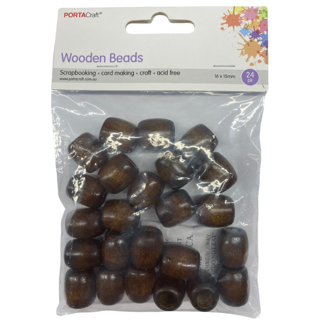 Wooden Beads 24pc