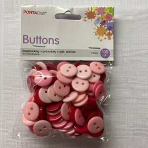 Buttons Plastic Round 13mm 100pk
