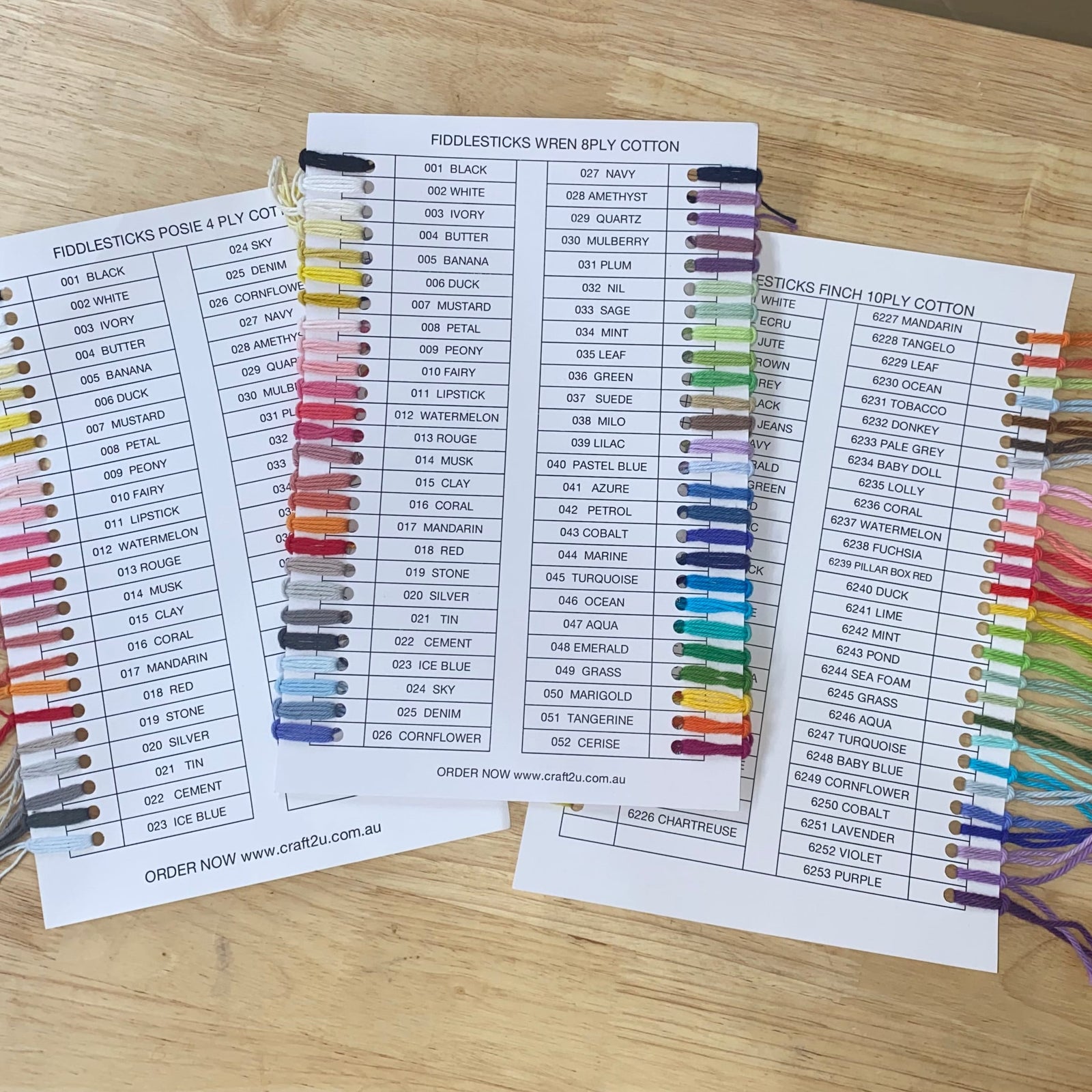 Shade Cards - Fiddlesticks Wren, Posie or Finch