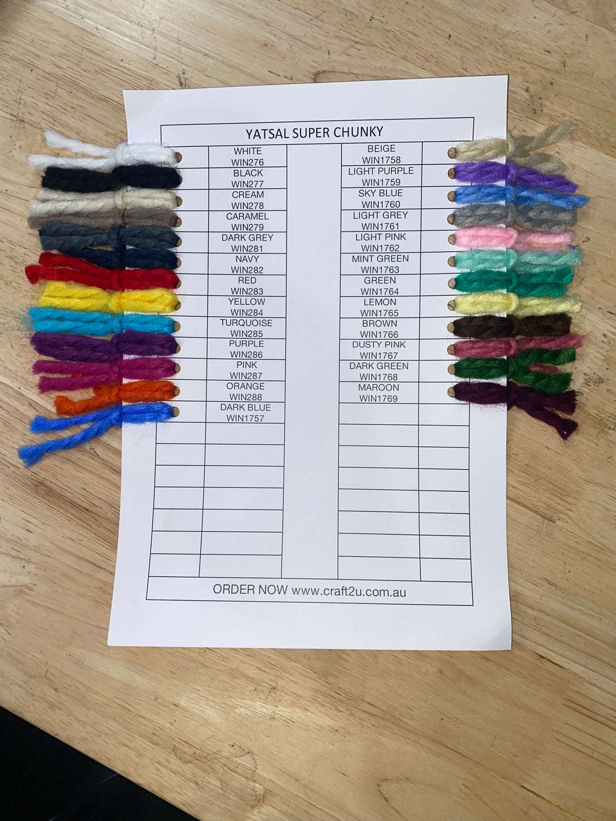 Shade Cards - Yatsal Super Chunky