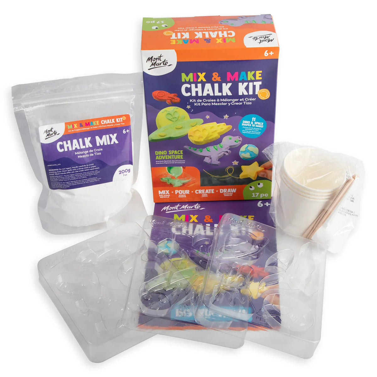 MM Mix and Make Chalk Kit - Dino Space Adventure 17pc