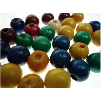 Coloured Wood Round Beads
