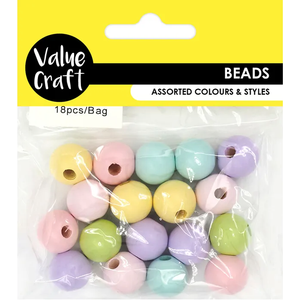 Pastel Round Wooden Beads