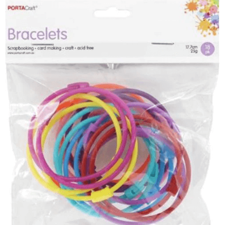 Bracelets 60mm 18pk Plastic Multi