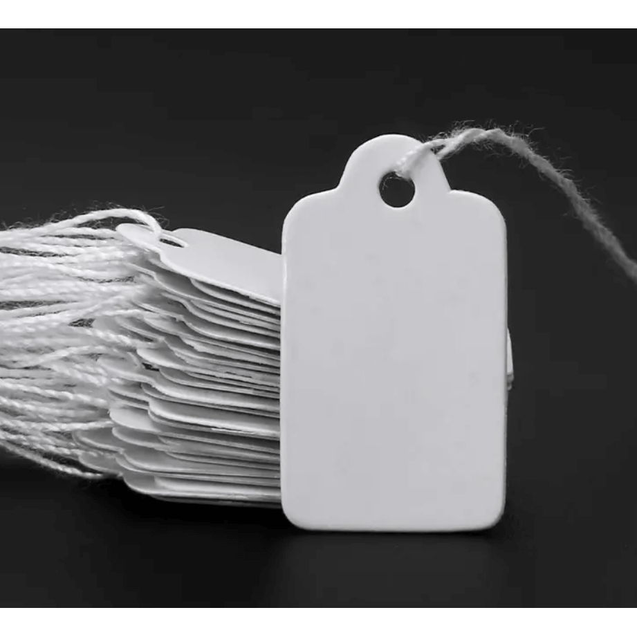 White Cardstock Tags With String CRAFT2U