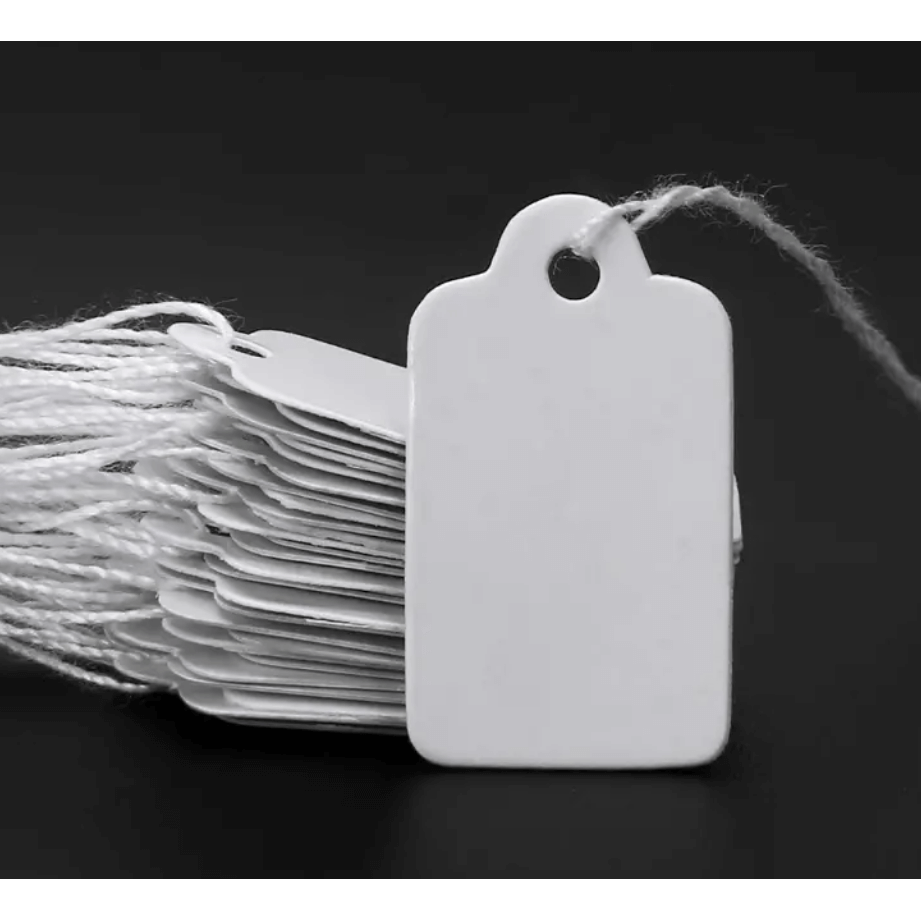 White Cardstock Tags With String