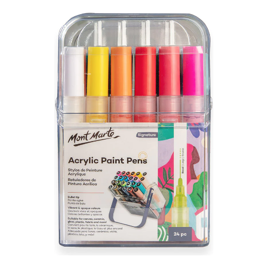 Acrylic Paint Pens Broad Tip in Case 24pc