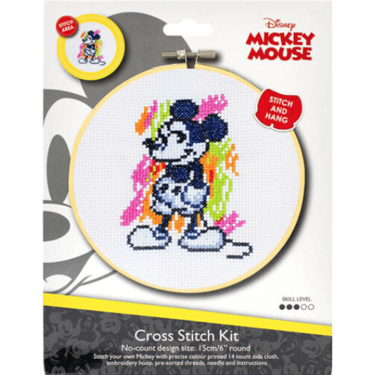 Mickey Mouse No Count Cross Stitch Kit