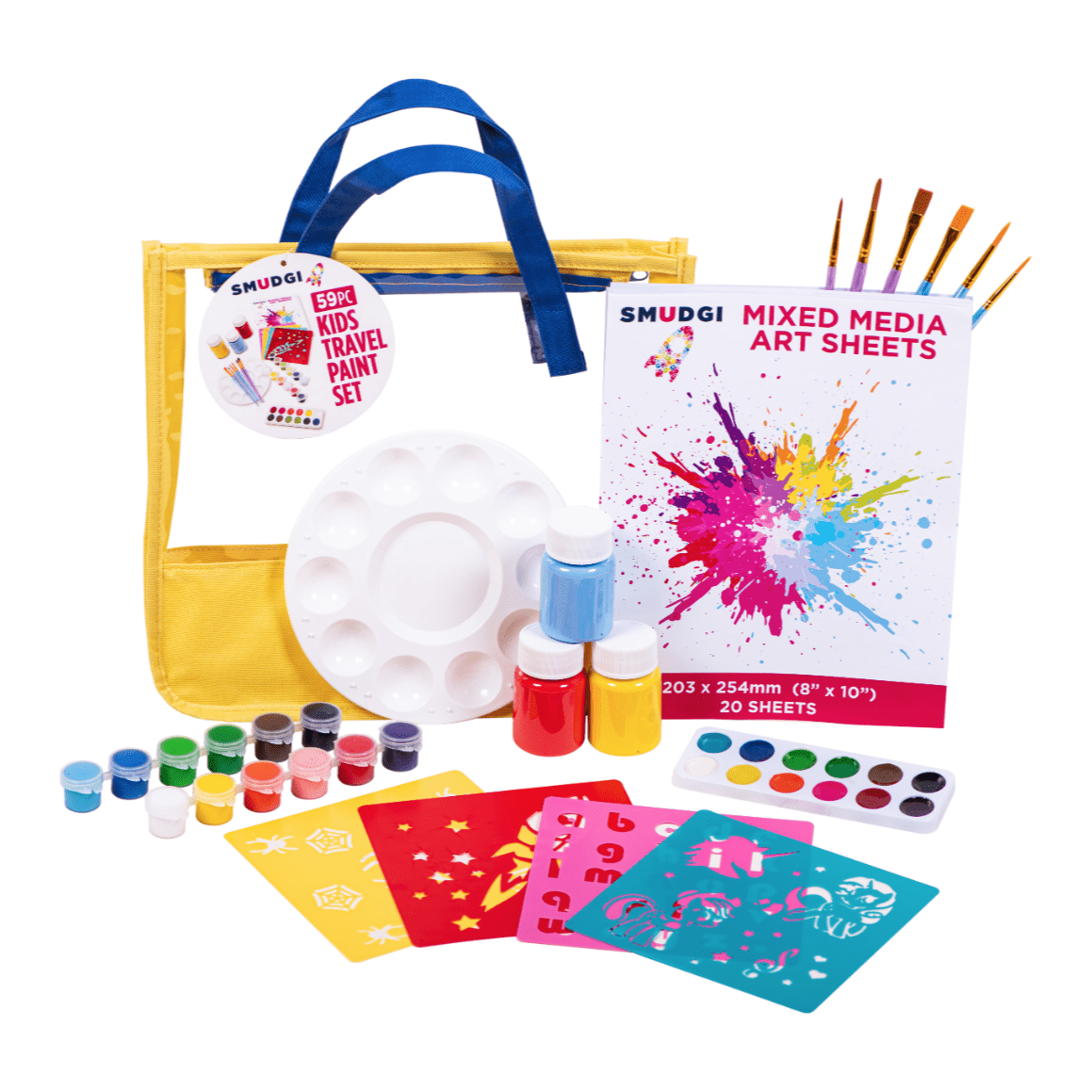 Smudgi Kids Travel Painting Set with Carry Bag 59pce