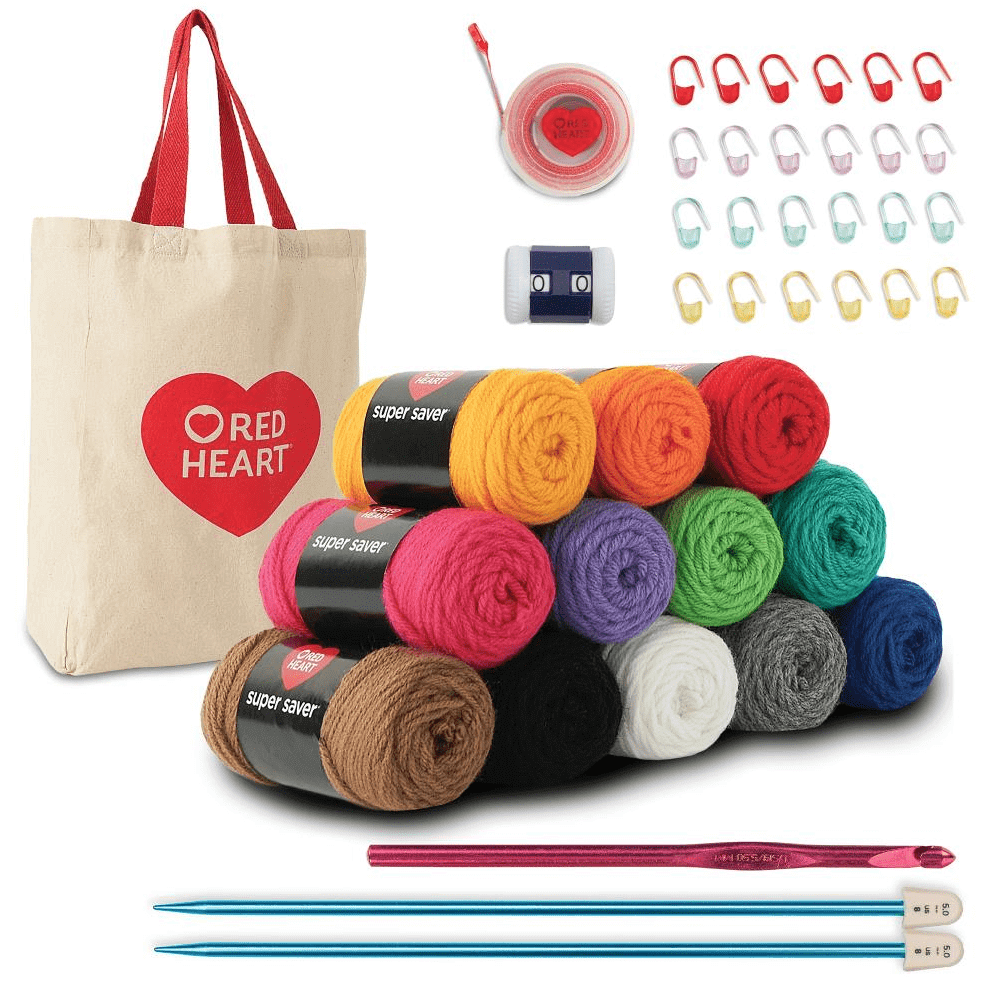 Red Heart Yarn Super Saver Stitchers Kit with Accessories