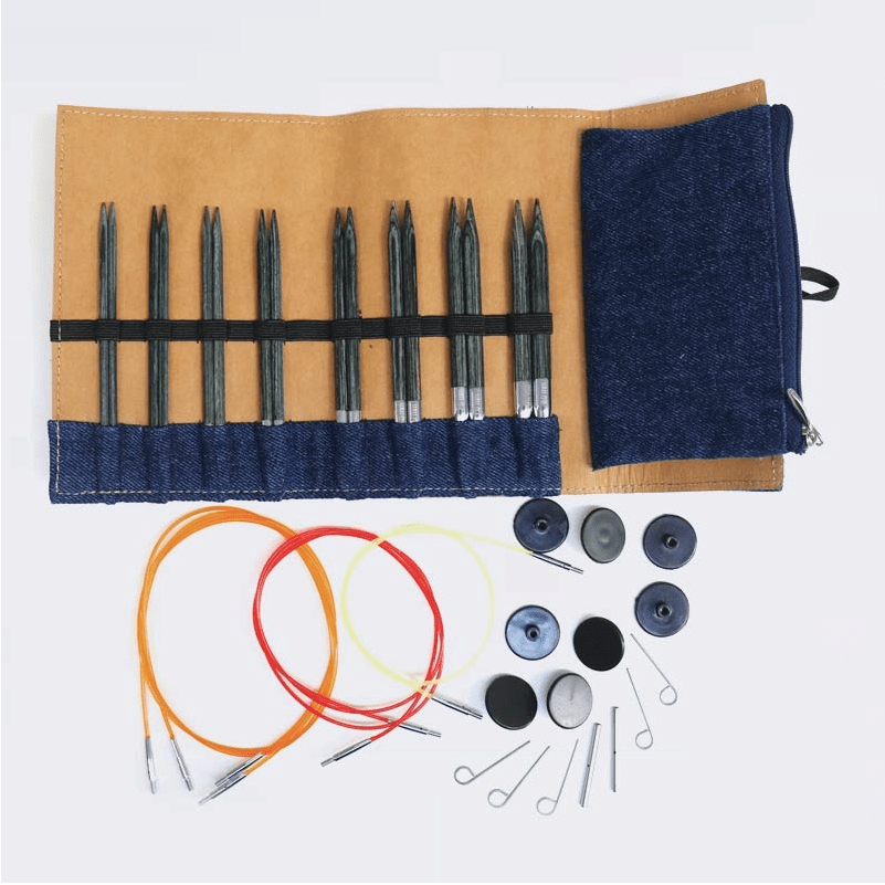 KnitPro Indigo Wood Interchangeable Needle Set