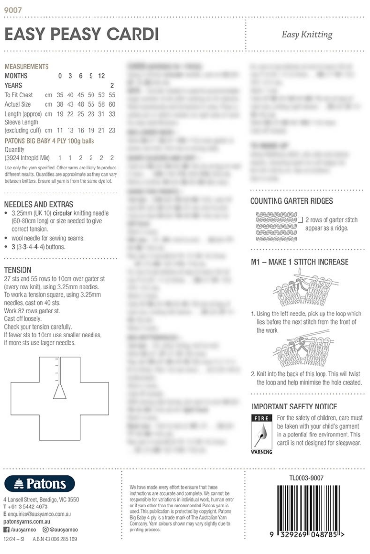 Easy Peasy Cardi 9007
