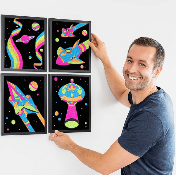 Diamond Dotz Neon Flock 4 Pack 25.4 x 20.32cm