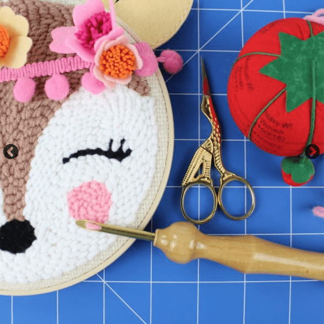 Birch Punch Needle Tool with Wooden Handle sz 4mm