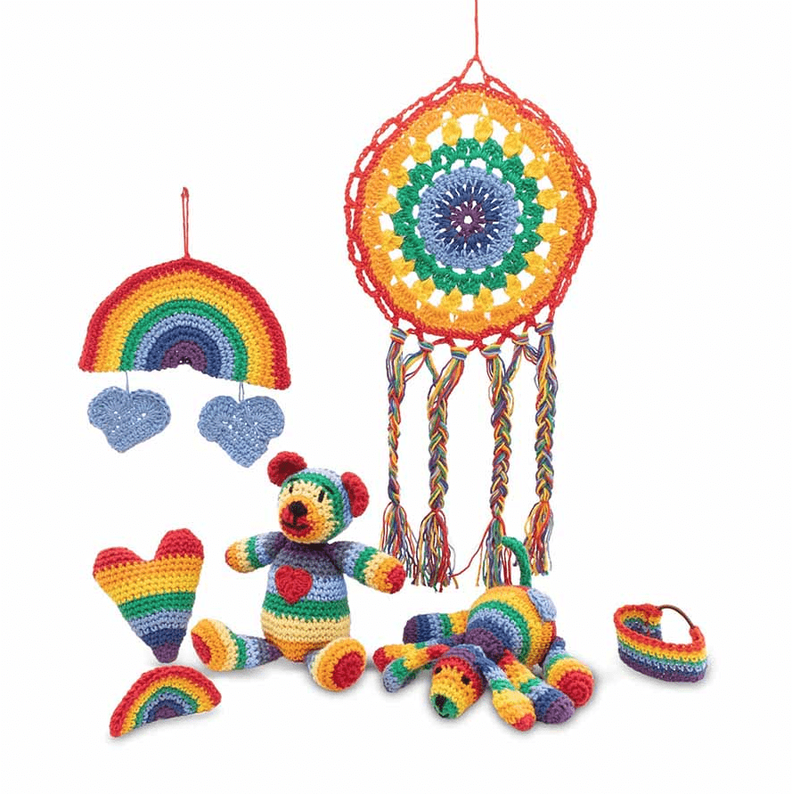 The Knitty Critters Collection Rainbow Dreams Crochet Kit