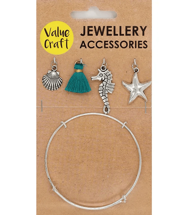 Charm Bracelet Kit Silver - Teal 5pc