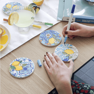 Colour In Ceramic Coaster Set