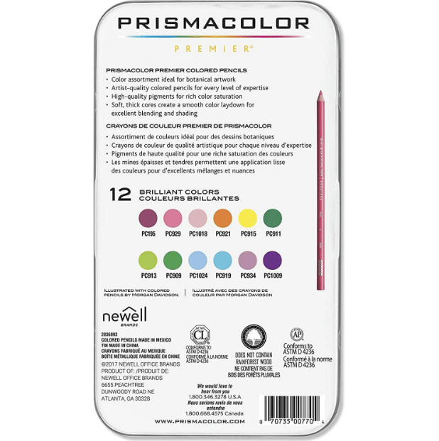 Prismacolor Premier Coloured Pencils 12pc Botanical Garden Set