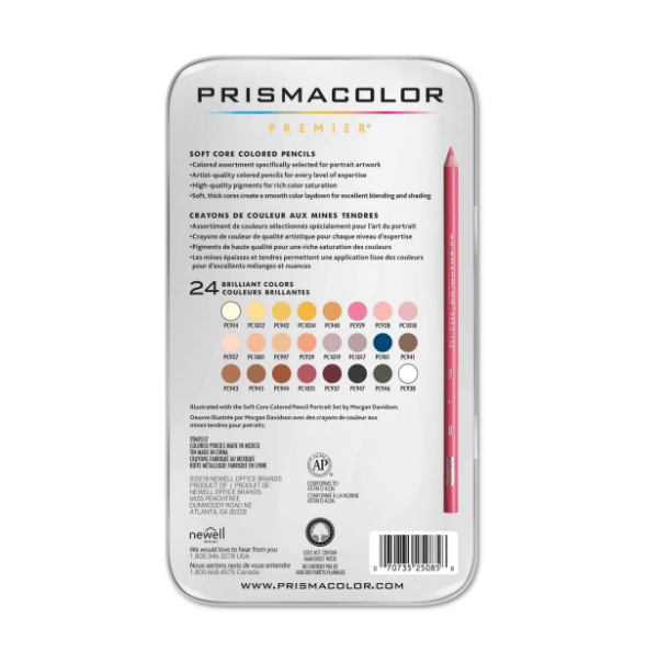 Prismacolor Premier Coloured Pencils 24pc Soft Core Portrait Set