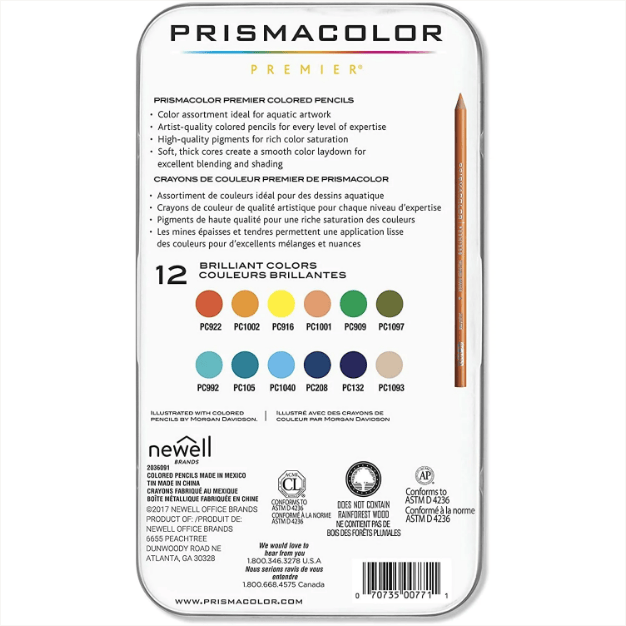 Prismacolor Premier Coloured Pencils 12 pc Under The Sea Set