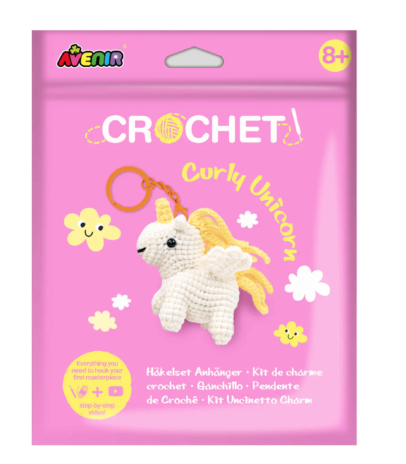 Crochet Keychain Kit - Curly Unicorn