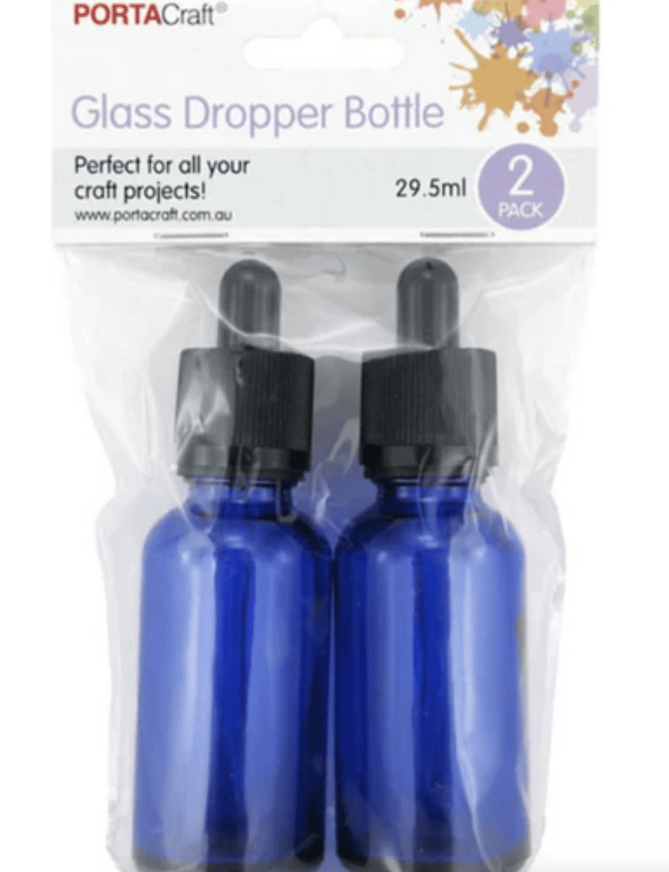 Blue Glass Dropper Bottle x 2pk 29.5ml