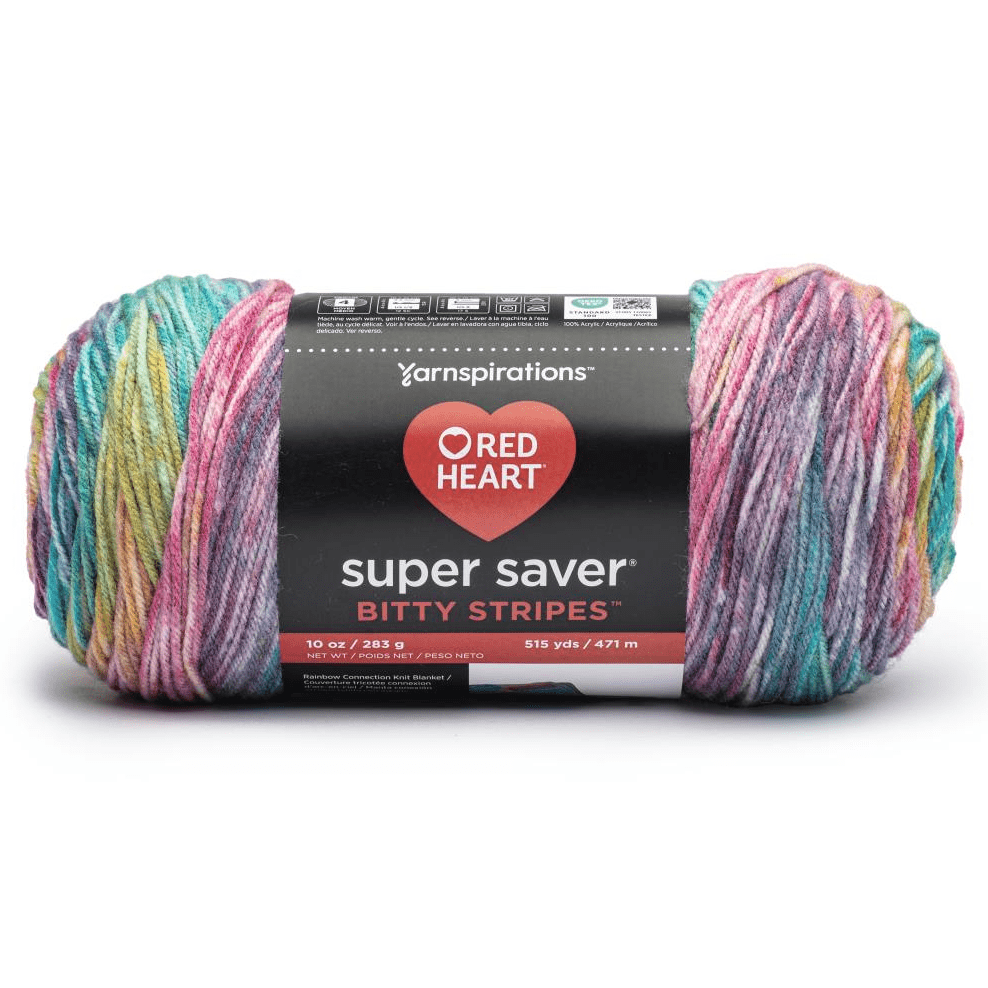 Red Heart Super Saver Bitty Stripes Sold As A 2 Pack