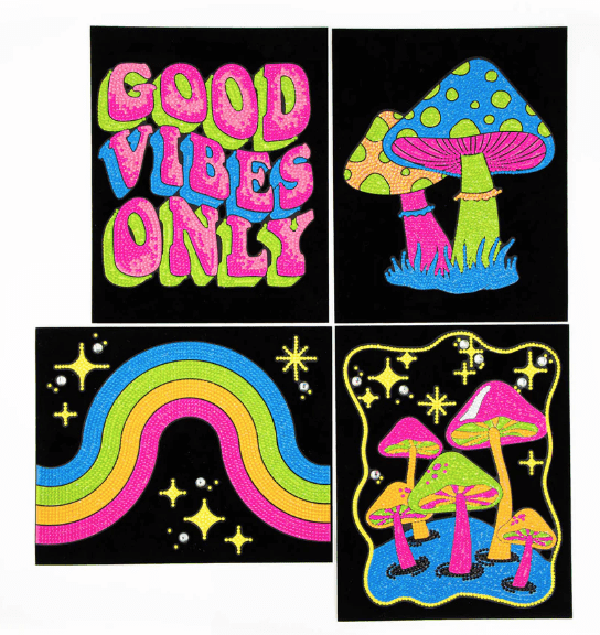 Diamond Dotz Neon Flock 4 Pack 25.4 x 20.32cm