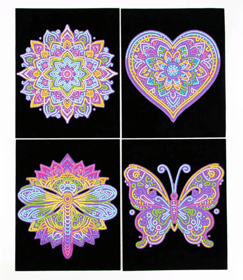 Diamond Dotz Neon Flock 4 Pack 25.4 x 20.32cm